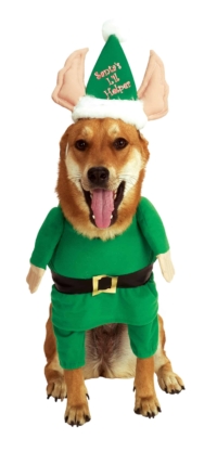 L Delifur Dog Christmas Costumes with Hat Dog Santa Costume Dog Xmas Costume for Small Dog Cat Puppy 