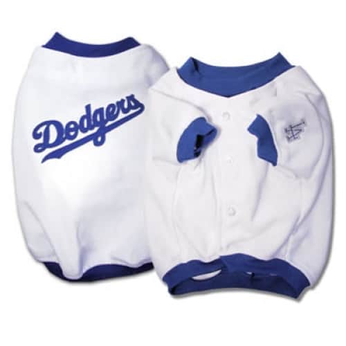 Los Angeles Dodgers Dog Jersey - White - Pet Costume Center