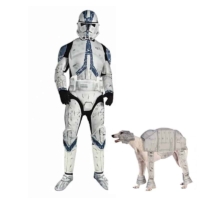 Clone Trooper and AT-AT Matching Human and Dog Costume Set