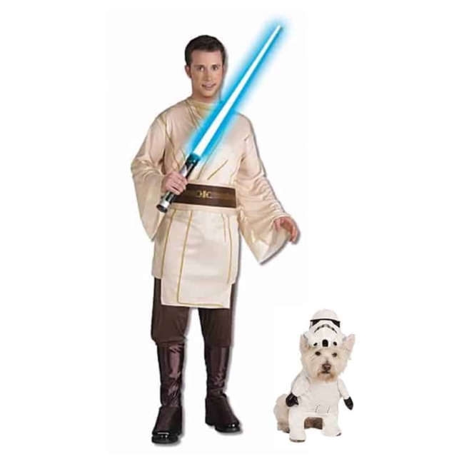Jedi and Storm Trooper Star Wars Human and Dog Matching Costume Set