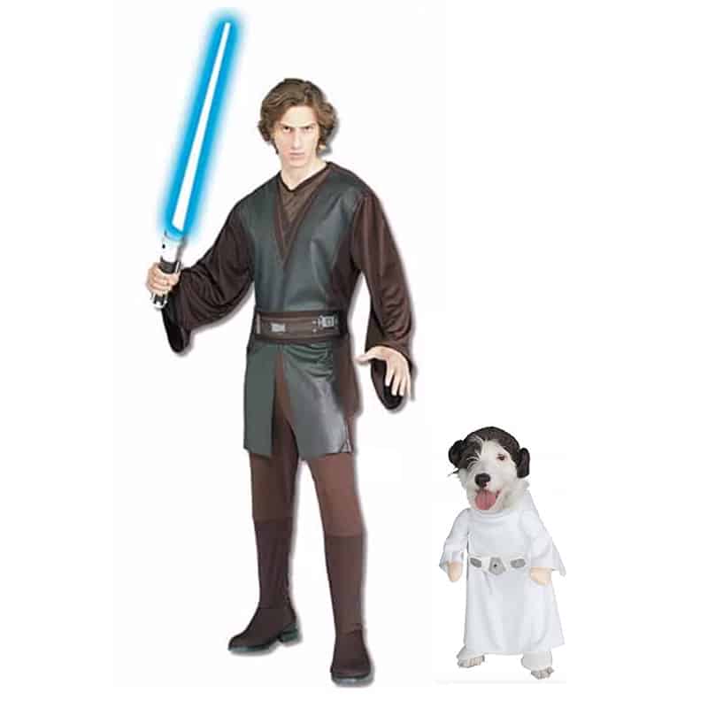 Anakin + Princess Leia Star Wars Human & Dog Matching Costume 